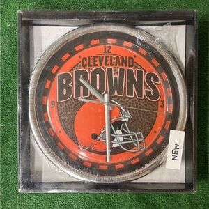 New Cleveland Browns 12” chrome clock from SEARS NFL from The Memory Company